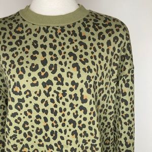 DJAB green leopard print sweater SIZE MD